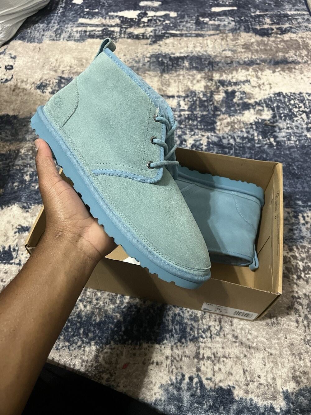 Size 11- Men’s UGG Mens Blue Neumel 3236 Suede Lace Up Round Toe Chukka Boot
